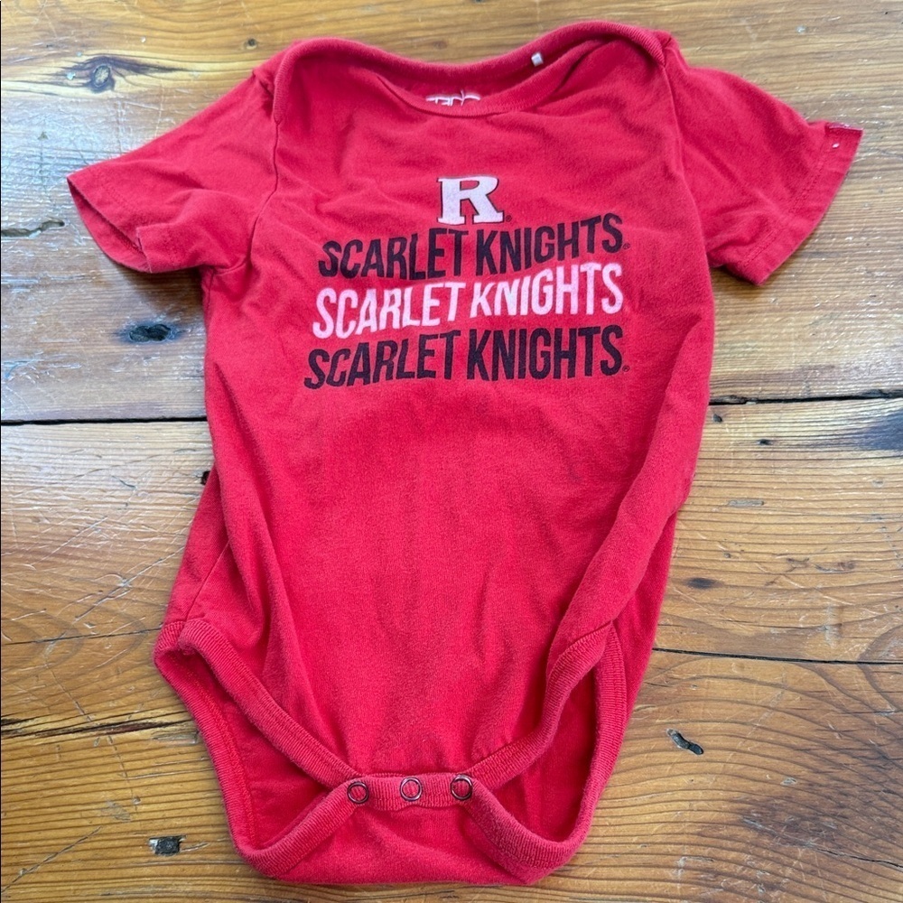 Rutgers Red Scarlet Knights Baby Short Sleeve Onesie Size 18M